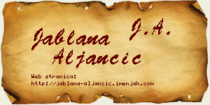 Jablana Aljančić vizit kartica
